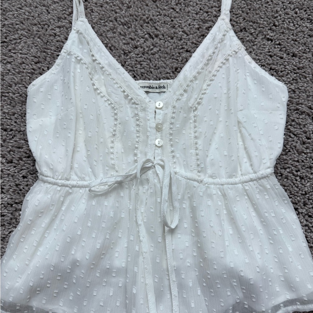 Abercrombie & Fitch Button-Through Lace Trim Cami - Picture 2 of 4